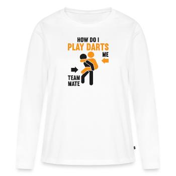 Fléchettes Fléchettes Fléchettes Fléchettes Fléchettes - T-shirt manches longues Premium bio Femme - blanc - Devant - Julia (174cm)