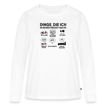 Mobylette SR Mobylette Ostalgie choses Mon temps libre - T-shirt manches longues Premium bio Femme - blanc - Devant - Julia (174cm)