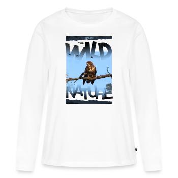 nature sauvage nature nature sauvage - T-shirt manches longues Premium bio Femme - blanc - Devant - Julia (174cm)