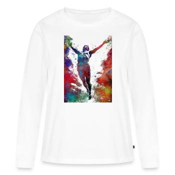 Vers la surface de l’eau #sport - T-shirt manches longues Premium bio Femme - blanc - Devant - Julia (174cm)