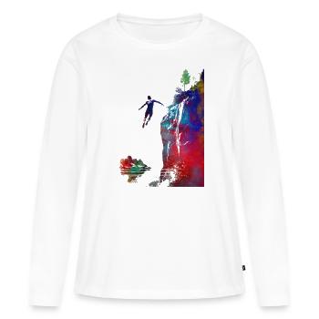 Sport jumping to the water - Women's Premium Organic Long Sleeve Shirt - white - Front - Julia (174cm)