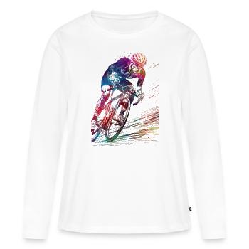 Cyclisme Sport de vélo #cycling #sport #biking - T-shirt manches longues Premium bio Femme - blanc - Devant - Julia (174cm)