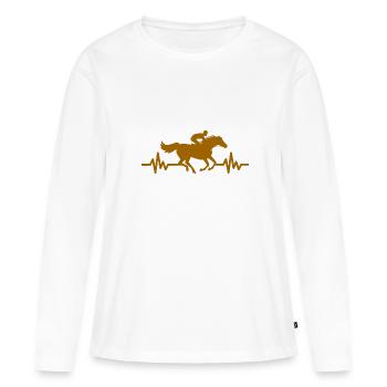 Heartbeat - Étalon Cheval Jument Ross Equestrian - T-shirt manches longues Premium bio Femme - blanc - Devant - Julia (174cm)