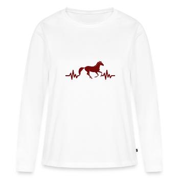 Heartbeat - Étalon Cheval Jument Ross Equestrian - T-shirt manches longues Premium bio Femme - blanc - Devant - Julia (174cm)