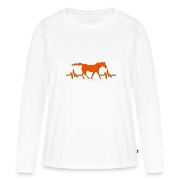 Heartbeat - Étalon Cheval Jument Ross Equestrian - T-shirt manches longues Premium bio Femme - blanc - Devant - Julia (174cm)
