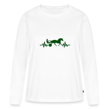Heartbeat - Étalon Cheval Jument Ross Equestrian - T-shirt manches longues Premium bio Femme - blanc - Devant - Julia (174cm)