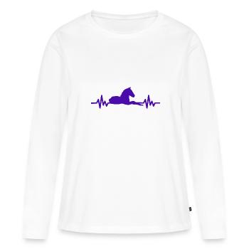Heartbeat - Étalon Cheval Jument Ross Equestrian - T-shirt manches longues Premium bio Femme - blanc - Devant - Julia (174cm)