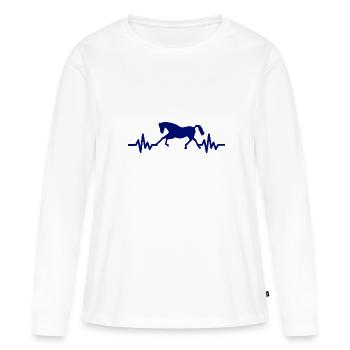 Heartbeat - Étalon Cheval Jument Ross Equestrian - T-shirt manches longues Premium bio Femme - blanc - Devant - Julia (174cm)