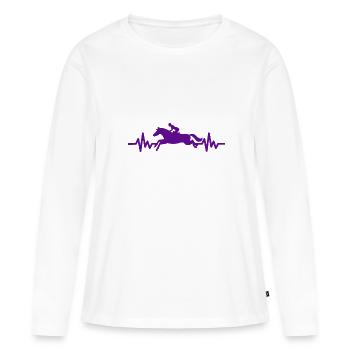 Heartbeat - Étalon Cheval Jument Ross Equestrian - T-shirt manches longues Premium bio Femme - blanc - Devant - Julia (174cm)