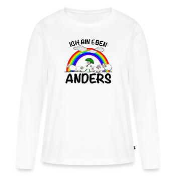 Anders sein Einzigartig - Frauen Premium Bio Langarmshirt - Weiß - Vorne - Julia (174cm)