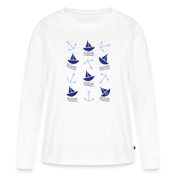 * BAM * be_maritim - T-shirt manches longues Premium bio Femme - blanc - Devant - Julia (174cm)