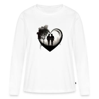 COLLE DE LA SAINT-VALENTIN, 2 HOMMES AMOUREUX 2024, GAY - T-shirt manches longues Premium bio Femme - blanc - Devant - Julia (174cm)