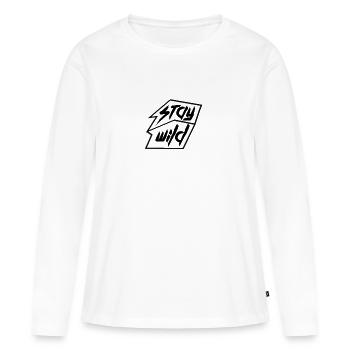 Restez sauvage - T-shirt manches longues Premium bio Femme - blanc - Devant - Julia (174cm)