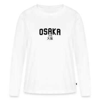 Osaka Japon - T-shirt manches longues Premium bio Femme - blanc - Devant - Julia (174cm)