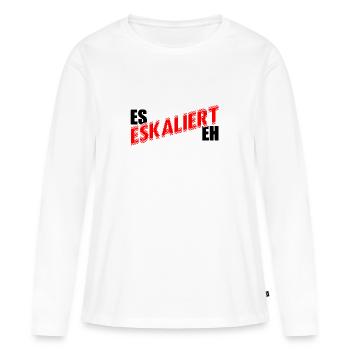Ça dégénère de toute façon - T-shirt manches longues Premium bio Femme - blanc - Devant - Julia (174cm)