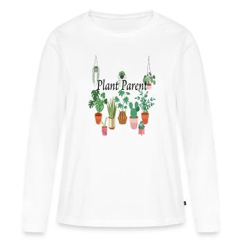 Parent de plante - T-shirt manches longues Premium bio Femme - blanc - Devant - Julia (174cm)