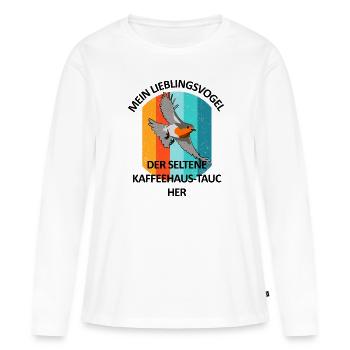 Observation des oiseaux Observation des oiseaux Observation des oiseaux - T-shirt manches longues Premium bio Femme - blanc - Devant - Julia (174cm)