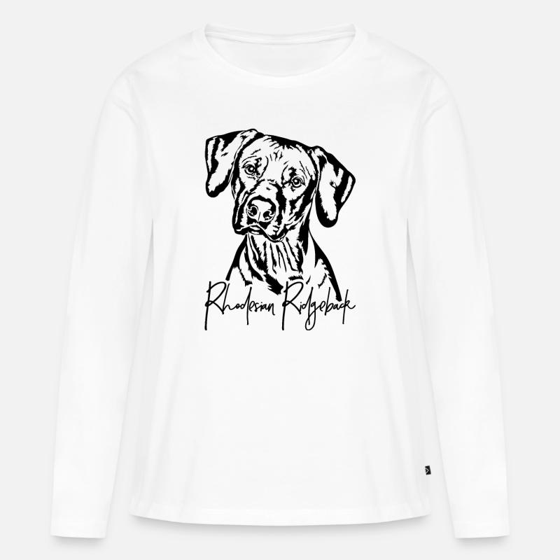 RHODESIAN RIDGEBACK Hunde Portrait Wilsigns - Frauen Premium Bio Langarmshirt - Weiß