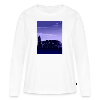 Kolosseum / Kolosseum bei Sonnenuntergang - Altes Rom, Italien - Frauen Premium Bio Langarmshirt - Weiß - Vorne - Julia (174cm)