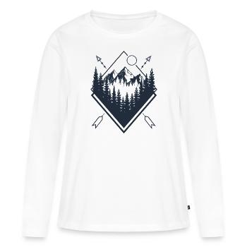 Nord et Ouest - T-shirt manches longues Premium bio Femme - blanc - Devant - Julia (174cm)