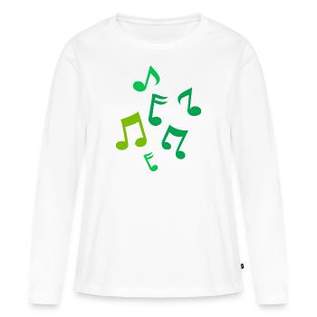 Notes de musique - T-shirt manches longues Premium bio Femme - blanc - Devant - Julia (174cm)