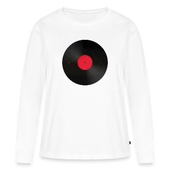 Schallplatte - Frauen Premium Bio Langarmshirt - Weiß - Vorne - Julia (174cm)