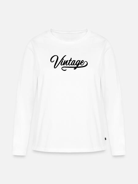Weinlese - Frauen Premium Bio Langarmshirt - Weiß