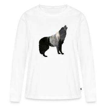 Wolf Moon - Frauen Premium Bio Langarmshirt - Weiß - Vorne - Julia (174cm)
