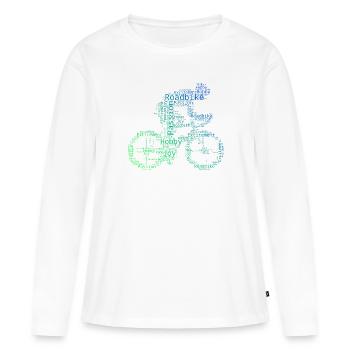 Vélo de route Vélo de route Cyclisme de route Cycliste de route - T-shirt manches longues Premium bio Femme - blanc - Devant - Julia (174cm)