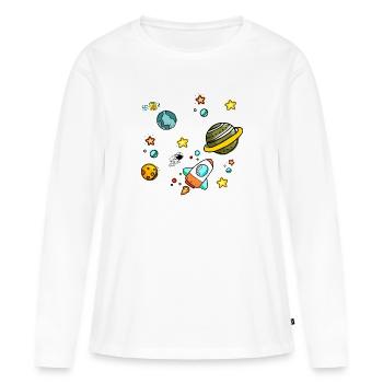 univers - T-shirt manches longues Premium bio Femme - blanc - Devant - Julia (174cm)