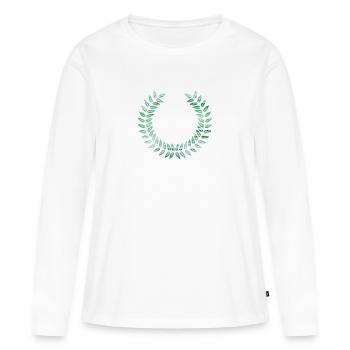 couronne - T-shirt manches longues Premium bio Femme - blanc - Devant - Julia (174cm)