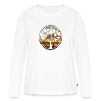 arbre - T-shirt manches longues Premium bio Femme - blanc - Devant - Julia (174cm)