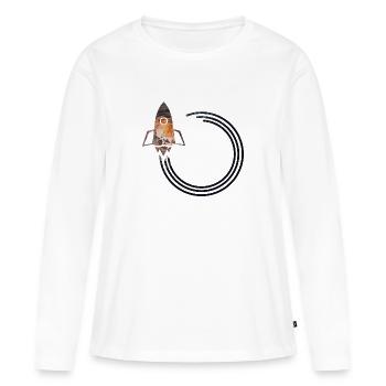 fusée - T-shirt manches longues Premium bio Femme - blanc - Devant - Julia (174cm)