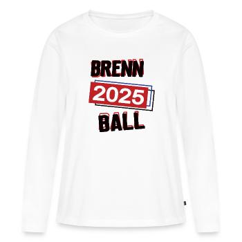 Brennball Spielerin Team Turnier Mannschaft 2025 - Frauen Premium Bio Langarmshirt - Weiß - Vorne - Julia (174cm)