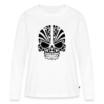 tribal skull - T-shirt manches longues Premium bio Femme - blanc - Devant - Julia (174cm)