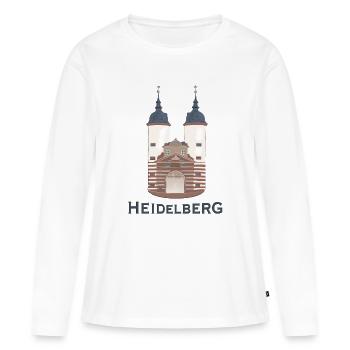 Heidelberg, landmark bridge tower - Women's Premium Organic Long Sleeve Shirt - white - Front - Julia (174cm)