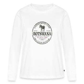 Botswana - Zebra - Frauen Premium Bio Langarmshirt - Weiß - Vorne - Julia (174cm)