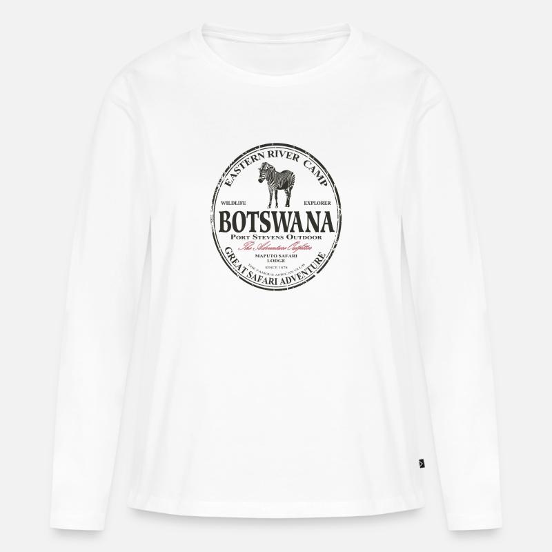 Botswana - Zebra - Frauen Premium Bio Langarmshirt - Weiß