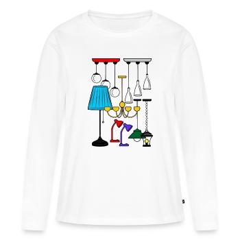 Beleuchtung Lampen Shop - Frauen Premium Bio Langarmshirt - Weiß - Vorne - Julia (174cm)