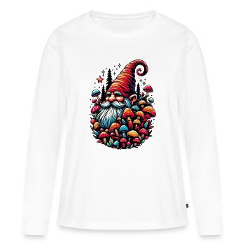 Gnome - T-shirt manches longues Premium bio Femme - blanc - Devant - Julia (174cm)