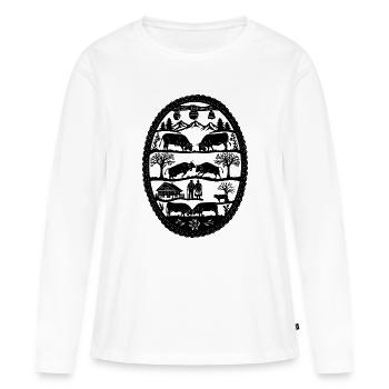Eringer noir - T-shirt manches longues Premium bio Femme - blanc - Devant - Julia (174cm)