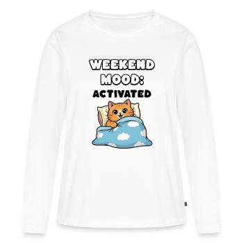weekend mood - Women's Premium Organic Long Sleeve Shirt - white - Front - Julia (174cm)
