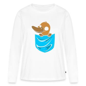 Ornithorynque Ornithorynque Ornithorynque - T-shirt manches longues Premium bio Femme - blanc - Devant - Julia (174cm)