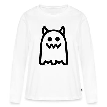 monstre - T-shirt manches longues Premium bio Femme - blanc - Devant - Julia (174cm)