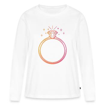 Ring - customizable - Women's Premium Organic Long Sleeve Shirt - white - Front - Julia (174cm)