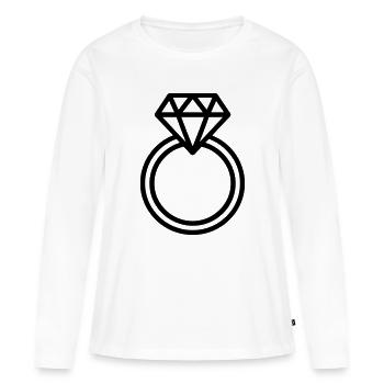 Ehering, - Frauen Premium Bio Langarmshirt - Weiß - Vorne - Julia (174cm)