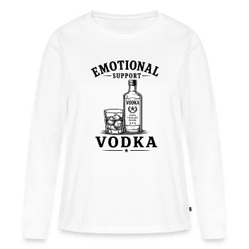 Emotional Support Vodka - Frauen Premium Bio Langarmshirt - Weiß - Vorne - Julia (174cm)