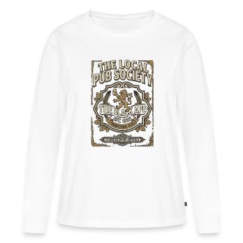 Ami du pub local - T-shirt manches longues Premium bio Femme - blanc - Devant - Julia (174cm)
