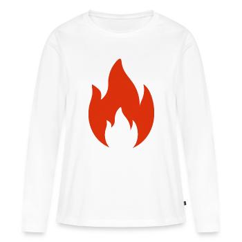 flamme - T-shirt manches longues Premium bio Femme - blanc - Devant - Julia (174cm)