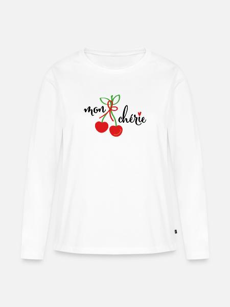 mon cherie - Frauen Premium Bio Langarmshirt - Weiß